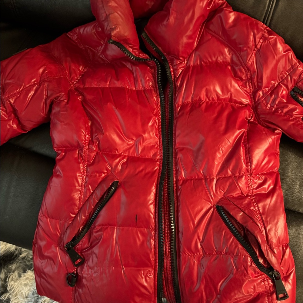 SAM. Glossy Crimson Bomber Jacket